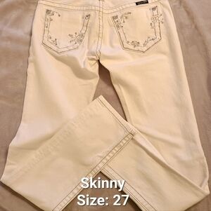 Miss Me Cream Skinny Jeans